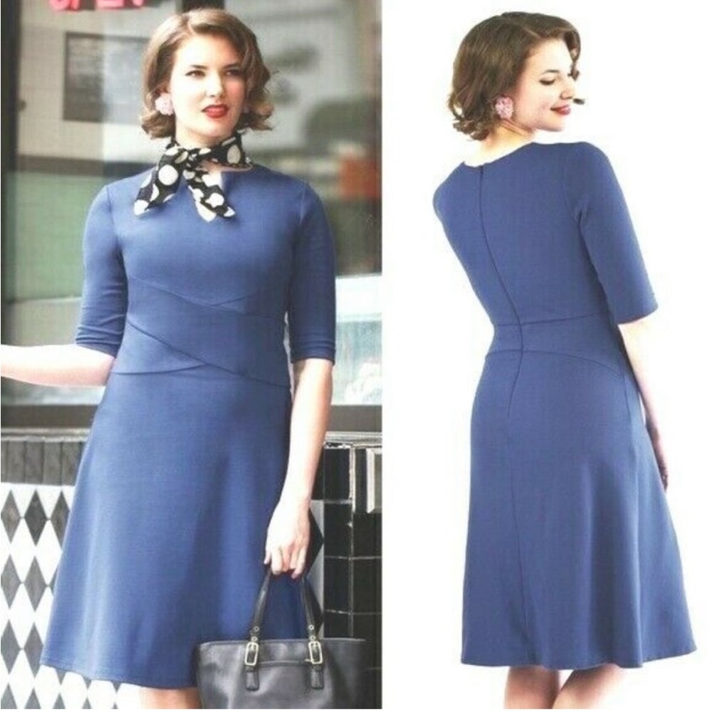 BETABRAND Shapeline A+ Compression A-Line Dress Blue XL